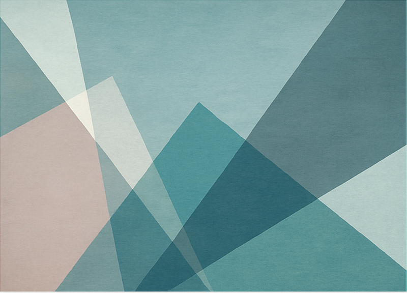 Geometrisch abstract ontwerp vinyl tapijt blauw - TenStickers