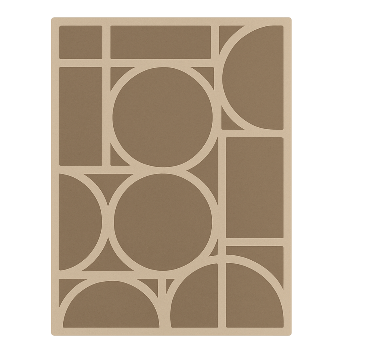 Beige geometrisch ontwerp vinyl tapijt vierkant - TenStickers