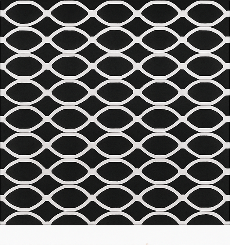 Monochroom ovaal ontwerp vinyl tapijt eetkamer - TenStickers