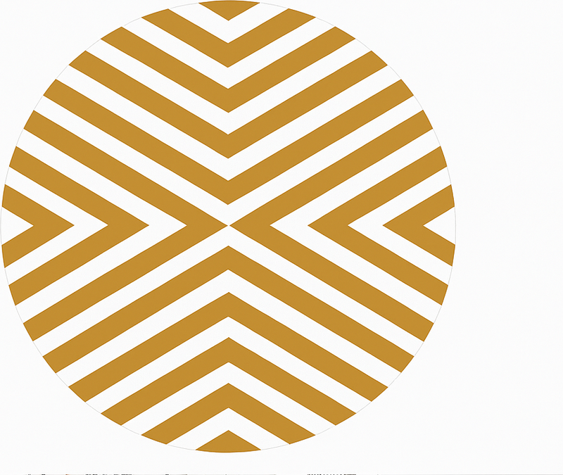 Mosterd chevronpatroon vinyl tapijt eetkamer - TenStickers