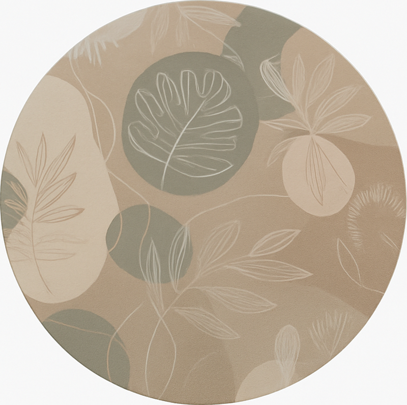Neutrale botanische abstract vinyl tapijt eetkamer - TenStickers