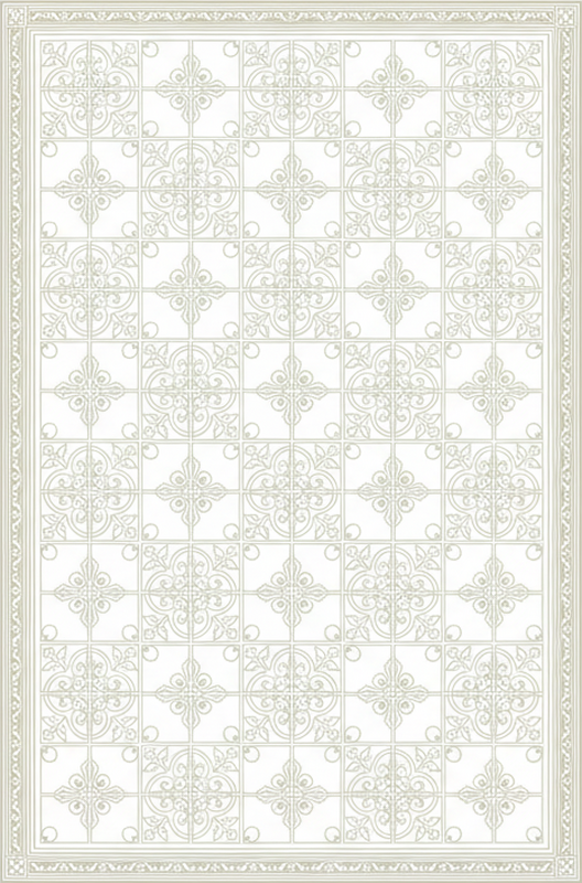 Vinyl tapijt woonkamer beige ornamentenmat - TenStickers