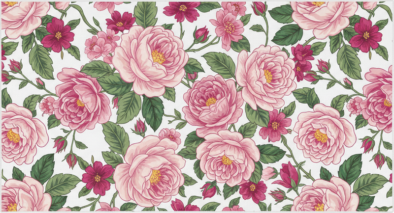 Vinyl tapijt woonkamer mooie roze bloemen - TenStickers