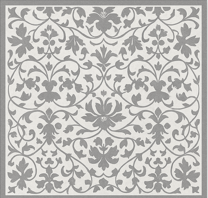 Vinyl tapijt keuken elegante grijze arabesque - TenStickers