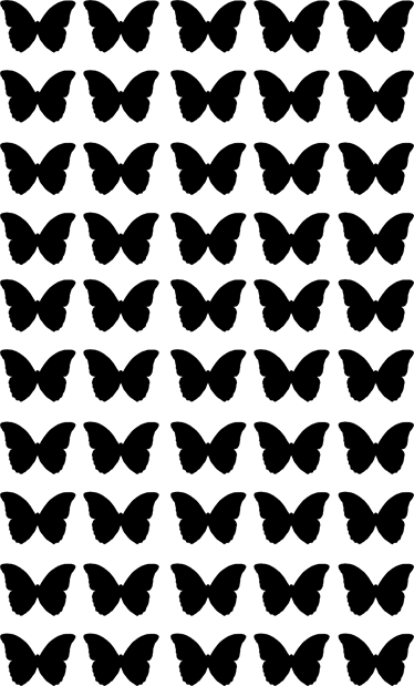 Dieren vinyl tapijt met zwarte vliegende vlinders - TenStickers