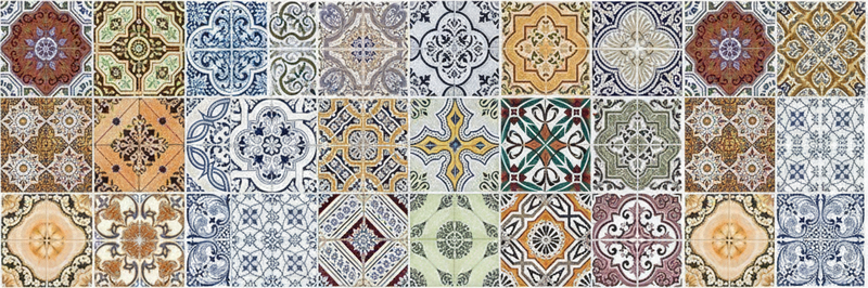 Vinyl tapijt keuken eclectisch mediterraans patchwork - TenStickers