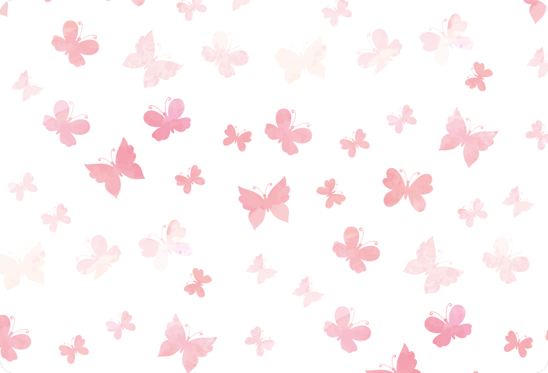 Dieren vinyl tapijt pastel vliegende vlinders - TenStickers