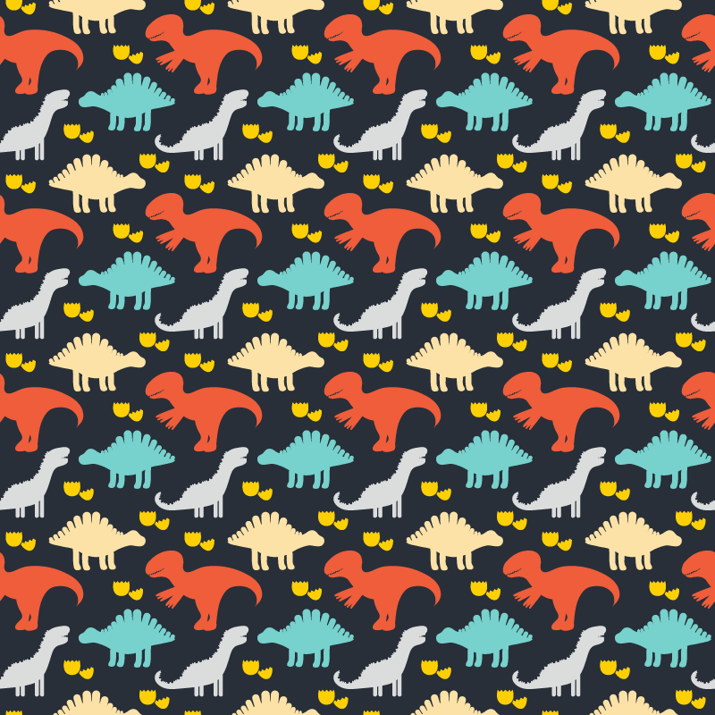 Dieren vinyl tapijt gekleurd dinosaurussen patroon - TenStickers