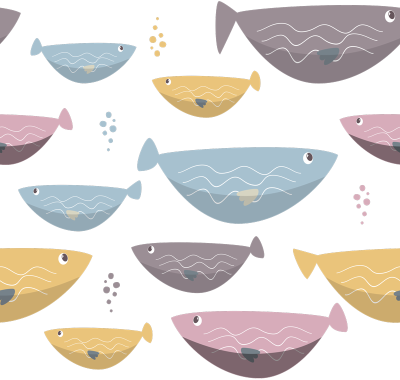 Dieren vinyl tapijt gekleurde vissen voor kinderen - TenStickers