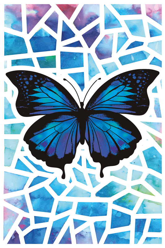 Dieren vinyl tapijt trendy vlinders patroon - TenStickers