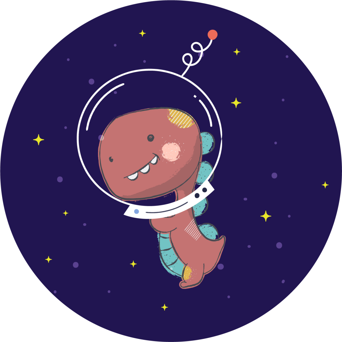 Dieren vinyl tapijt space t-rex - TenStickers