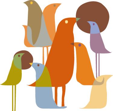 Dieren vinyl tapijt vogels minimalistische stijl - TenStickers