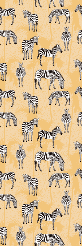 Dieren vinyl tapijt zebra en palmen - TenStickers