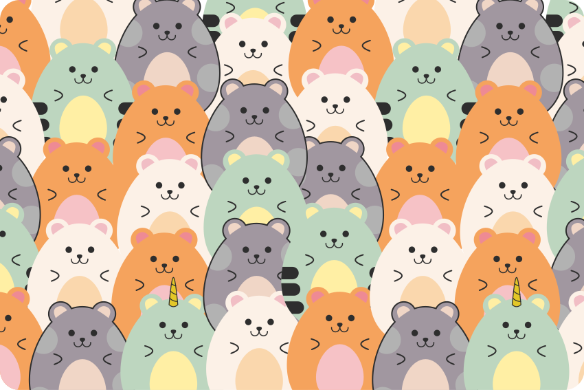 Dieren vinyl tapijt multicolor etende hamsters - TenStickers
