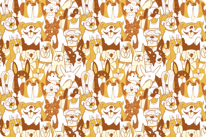 Dieren vinyl tapijt hondenfeest - TenStickers