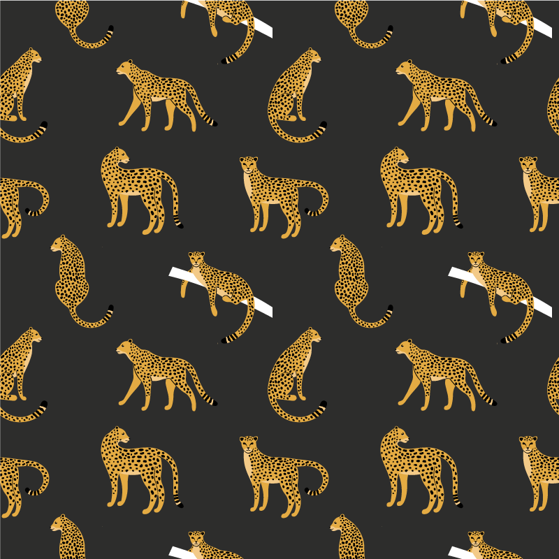 Dieren vinyl tapijt luipaarden op donkere achtergrond - TenStickers
