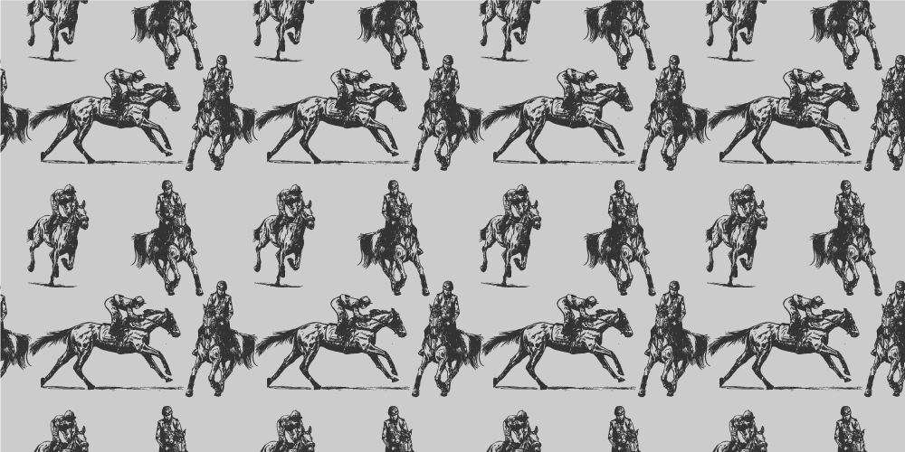 Dieren vinyl tapijt grijze western paarden - TenStickers