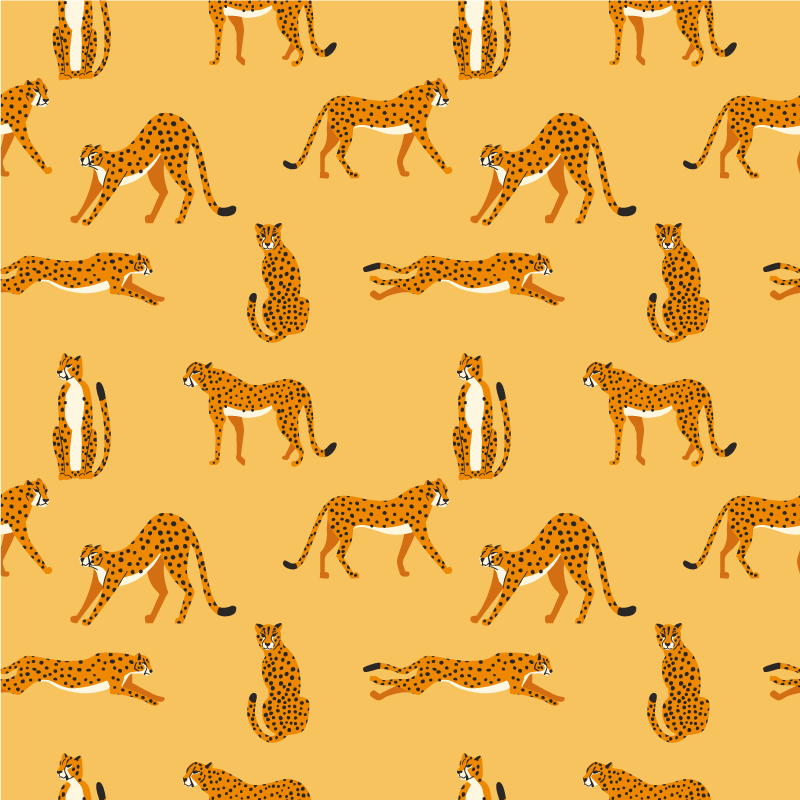 Dieren vinyl tapijt met gele luipaarden patroon - TenStickers
