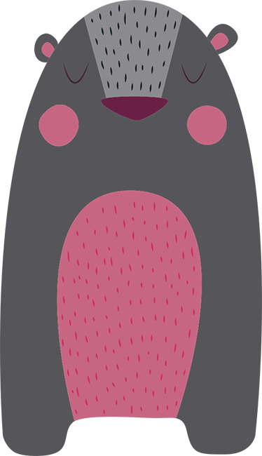 Dieren vinyl tapijt grijze beer voor kinderen - TenStickers