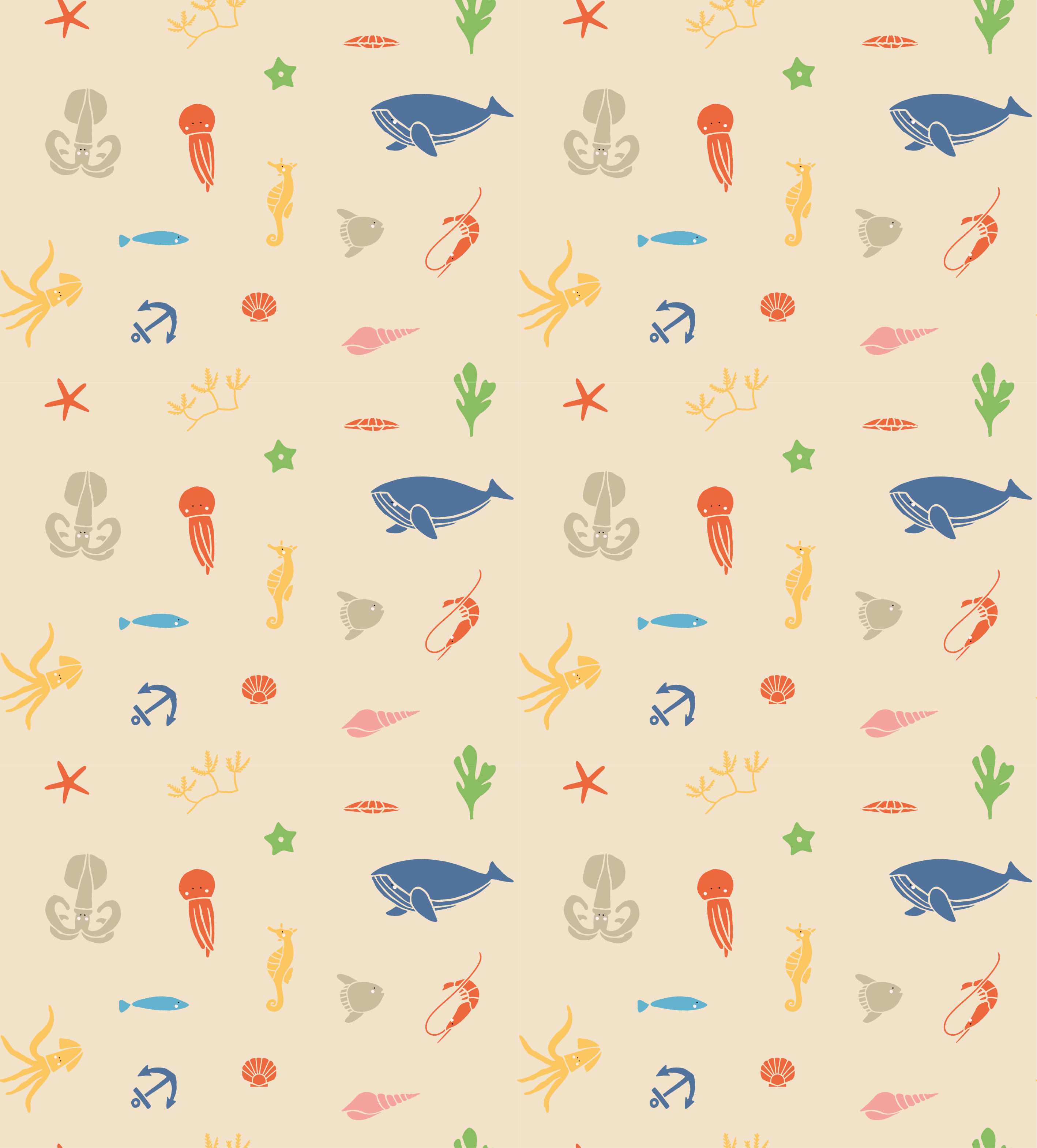 Dieren vinyl tapijt mariene wezens patroon - TenStickers