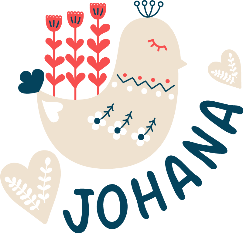 Dieren vinyl tapijt nordic sneeuw vogel gepersonaliseerd - TenStickers