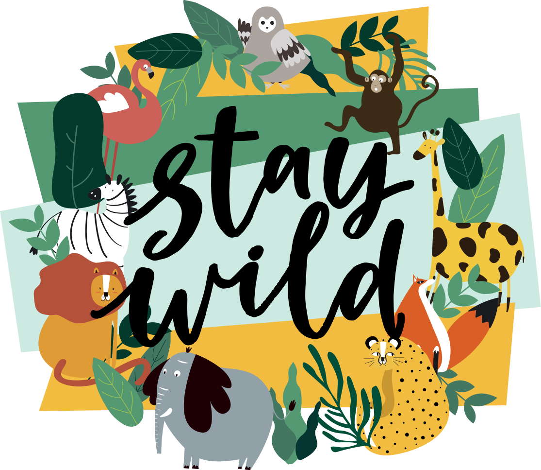 Dieren vinyl tapijt kroon jungle dieren - TenStickers