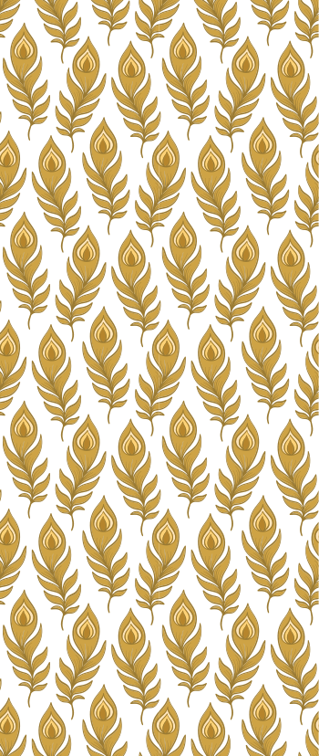 Dieren vinyl tapijt blauwe kalkoen met gouden bloemen - TenStickers