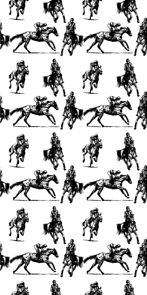 Dieren vinyl tapijt zwart-wit paardenpatroon - TenStickers