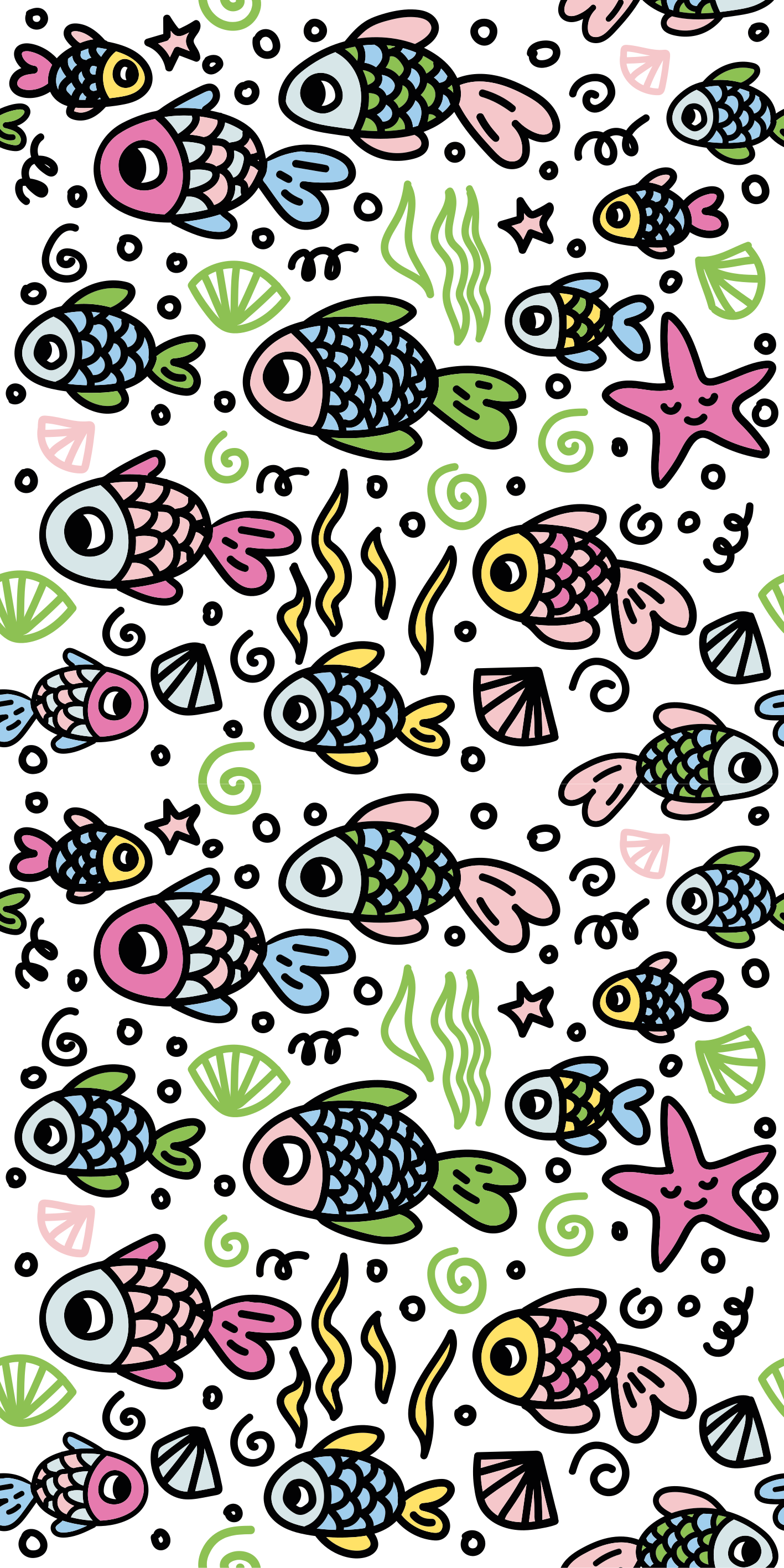 Dieren vinyl tapijt met multicolor vissenpatroon - TenStickers