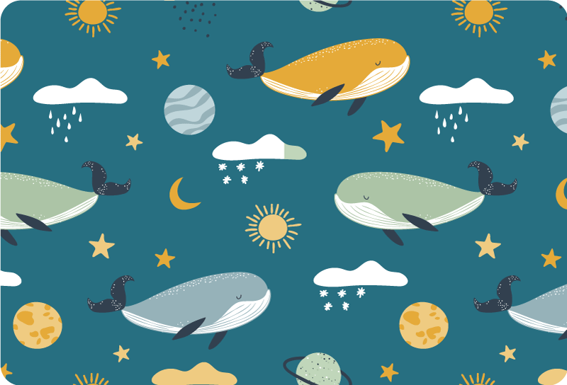 Dieren vinyl tapijt trendy walvissenpatroon - TenStickers