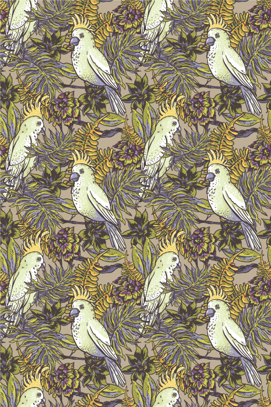 Dieren vinyl tapijt amazone papegaaien scandinavisch stijl - TenStickers