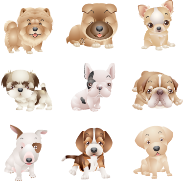 Dieren vinyl tapijt schattige puppy's - TenStickers