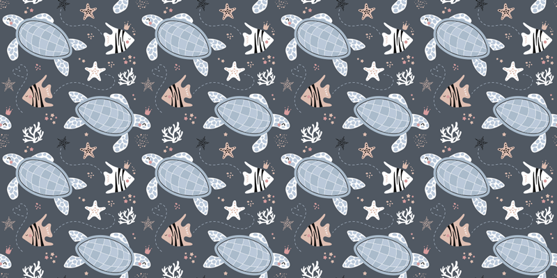 Dieren vinyl tapijt met speelse schildpadmotief - TenStickers