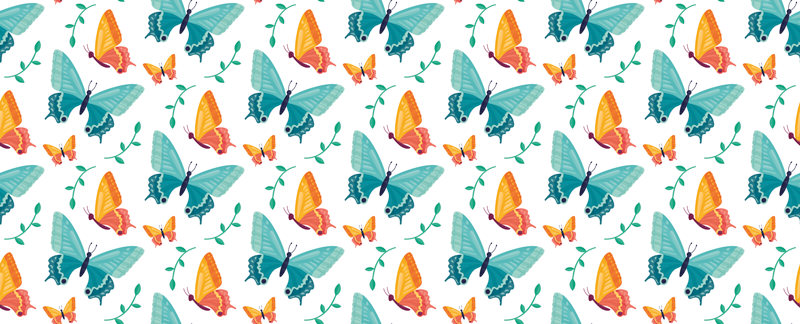 Dieren vinyl tapijt levendig vlinder concept - TenStickers
