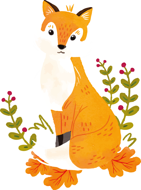 Dieren vinyl tapijt speelse oranje vos - TenStickers