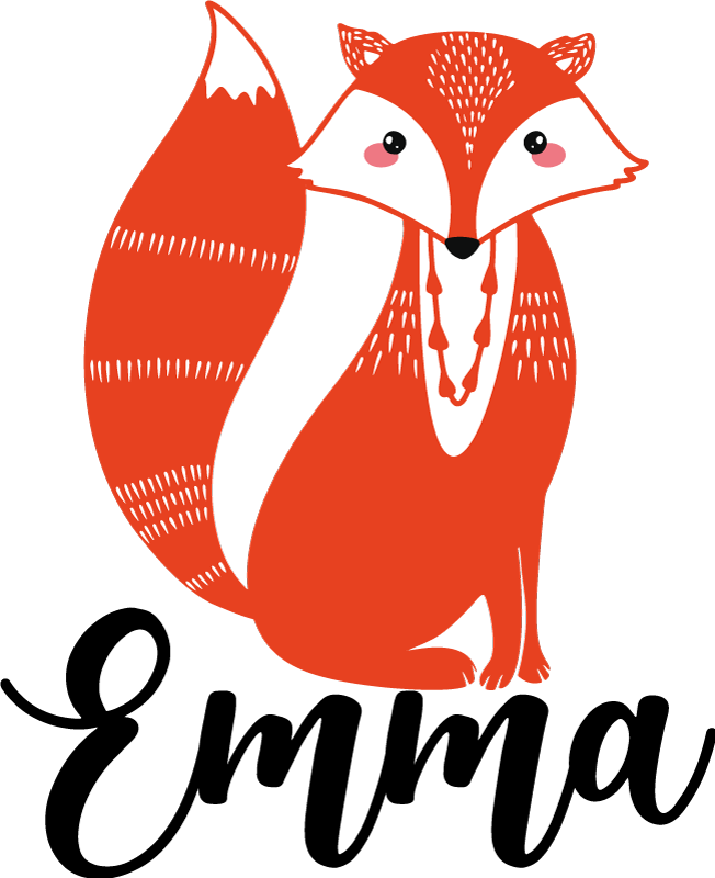 Dieren vinyl tapijt schattige vos illustratie - TenStickers