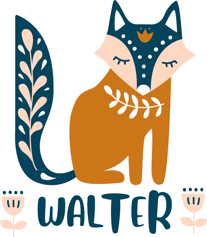 Dieren vinyl tapijt vos karakter illustratie - TenStickers