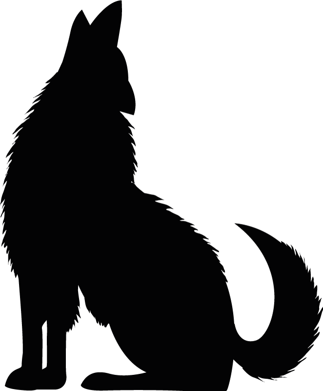 Dieren vinyl tapijt zittende hond silhouet - TenStickers