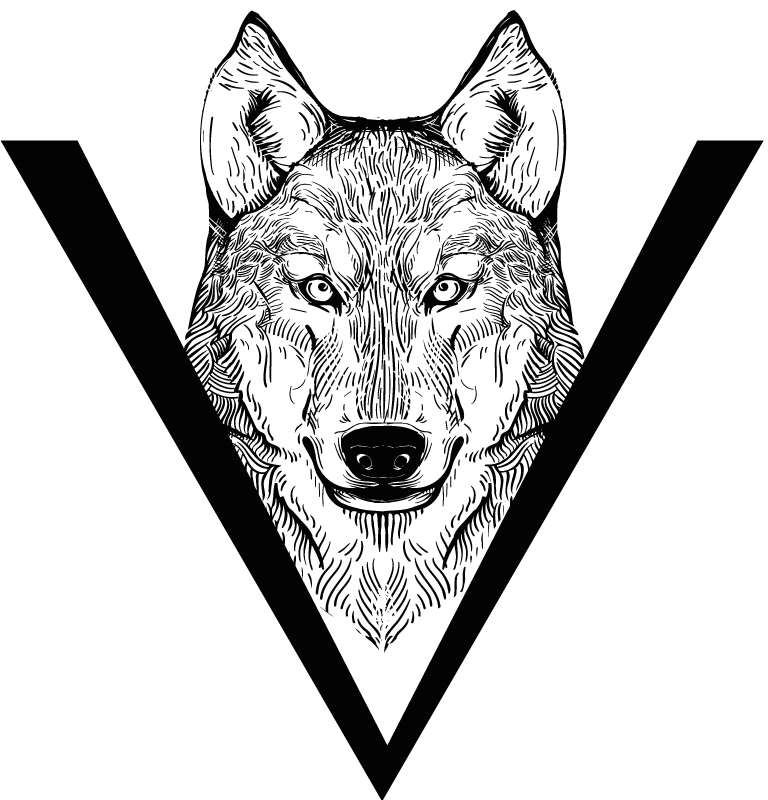 Dieren vinyl tapijt wolf illustratie - TenStickers
