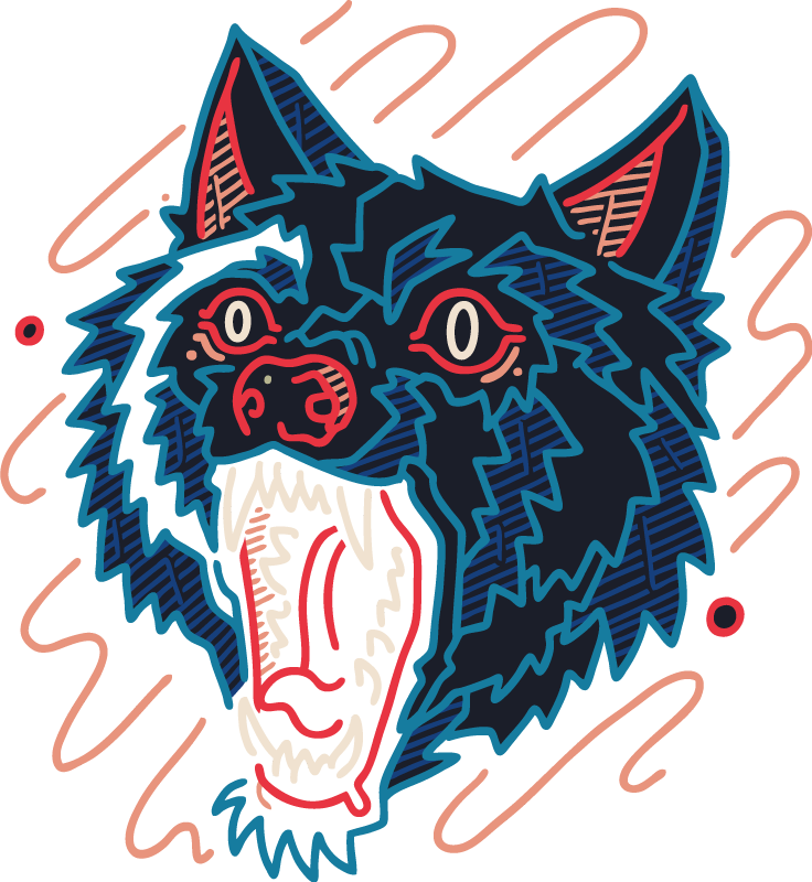Dieren vinyl tapijt howling wolf grafiek - TenStickers