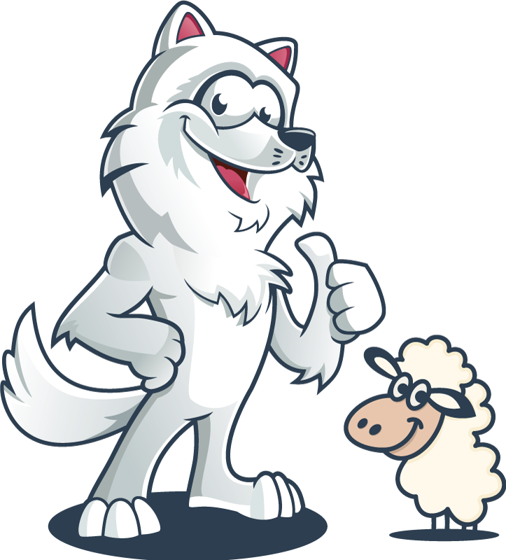 Dieren vinyl tapijt vrolijke wolf karakter - TenStickers