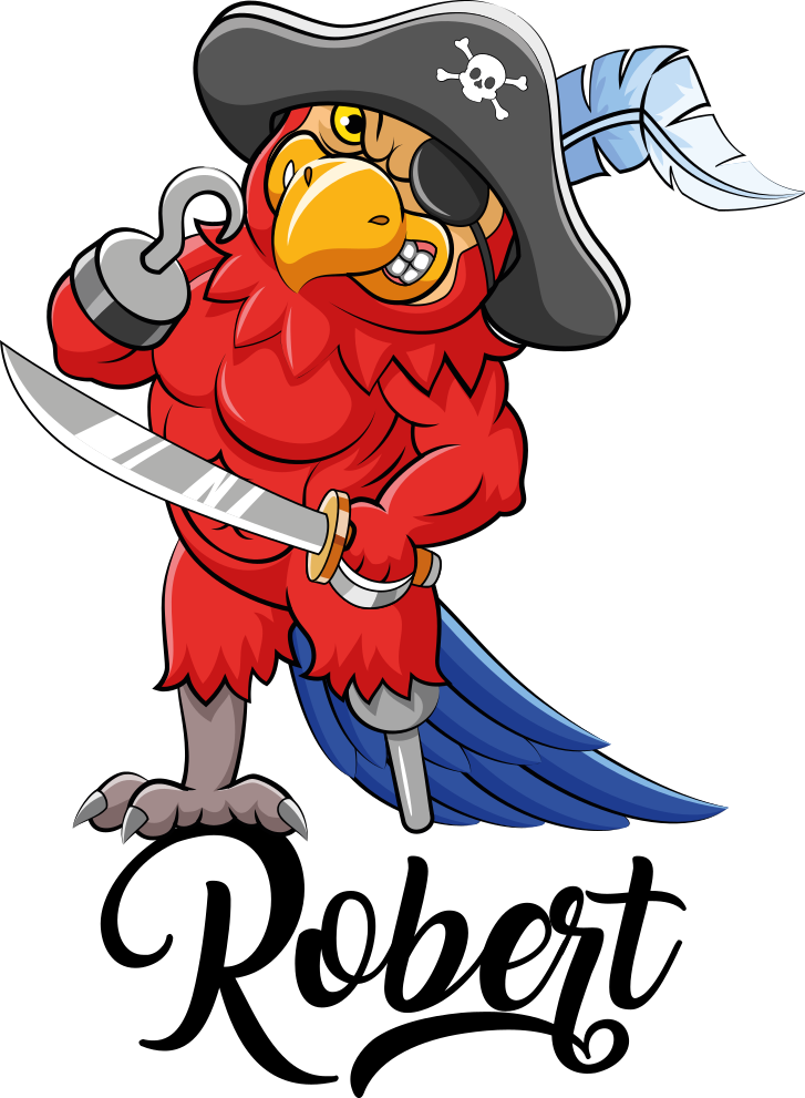 Dieren vinyl tapijt buccaneer papegaai figuur - TenStickers