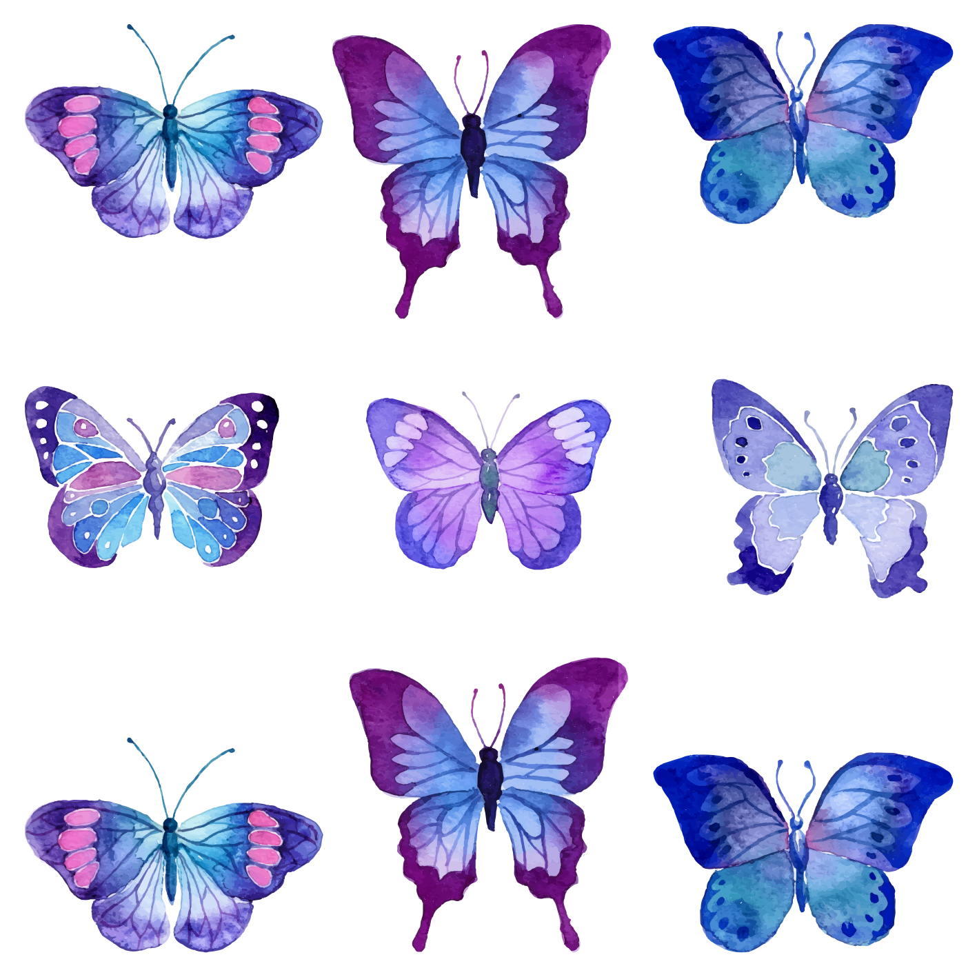 Dieren vinyl tapijt met levendige vlinderillustraties - TenStickers