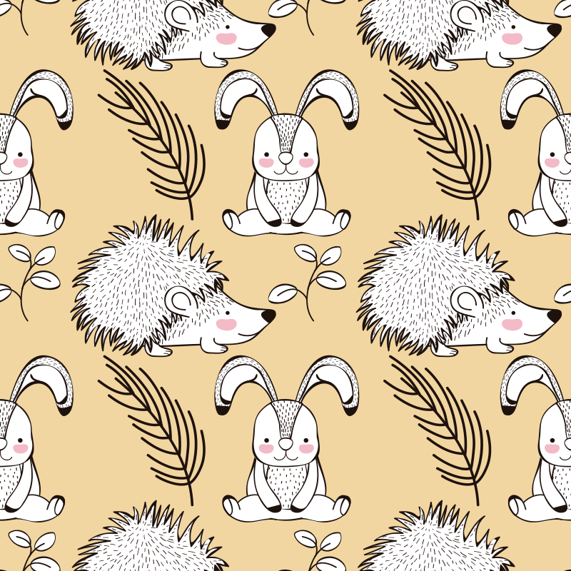 Dieren vinyl tapijt schattige dierenpatronen - TenStickers