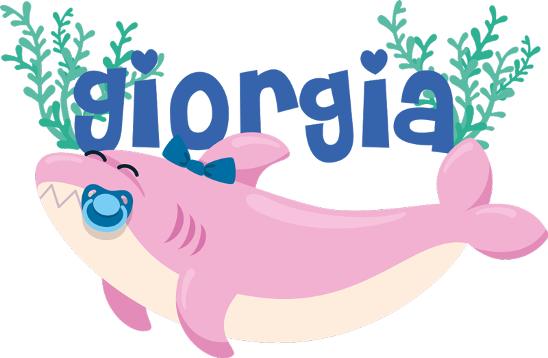 Dieren vinyl tapijt happy haai ontwerp - TenStickers