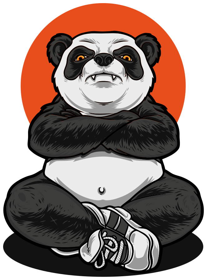 Dieren vinyl tapijt panda omarmt kalmte - TenStickers