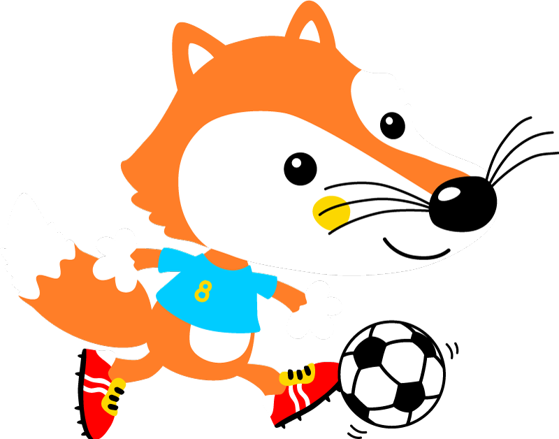 Dieren vinyl tapijt met speelse vosfiguur - TenStickers