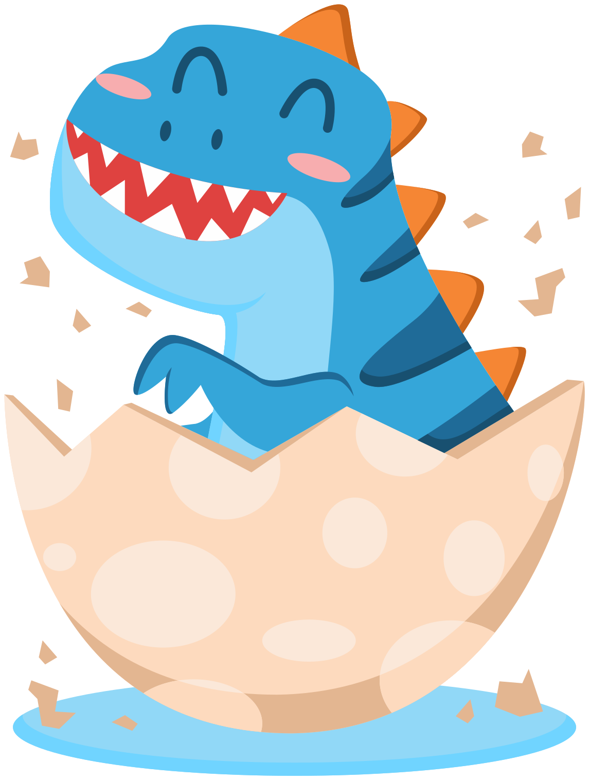 Dieren vinyl tapijt gelukkige uitkomende dinosaurus - TenStickers