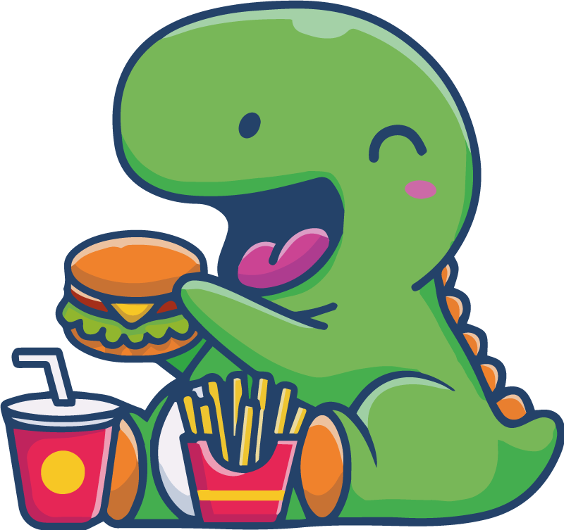 Dieren vinyl tapijt blije groene dinosaurus - TenStickers