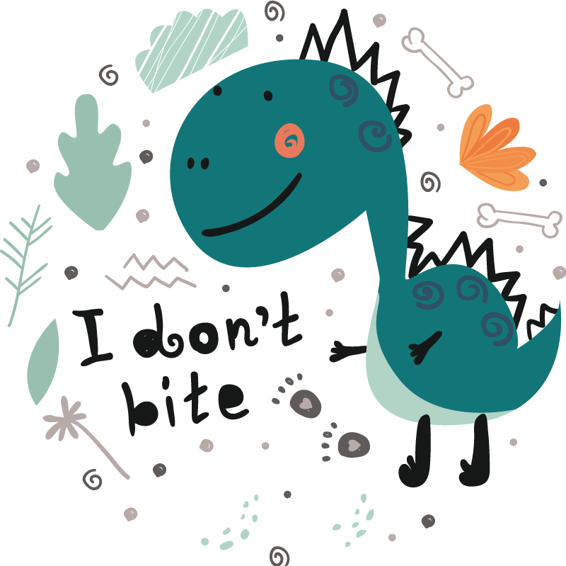 Dieren vinyl tapijt vriendelijke cartoon dinosaurus - TenStickers